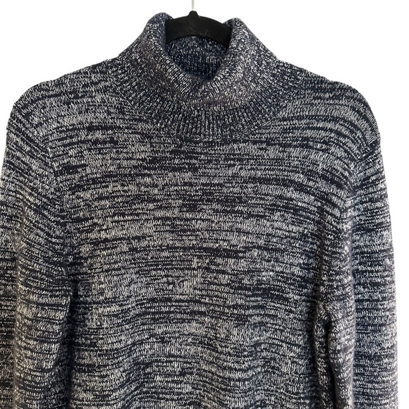 J. Crew preppy academia Space Dye blue wool blend turtleneck sweater Medium - Picture 3 of 12